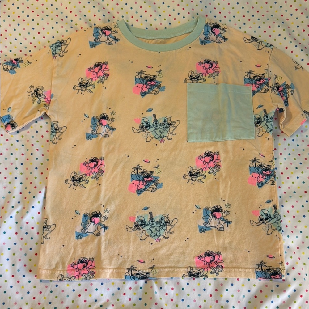 Kids Stitch Tee with Pocket - Disney  EUC